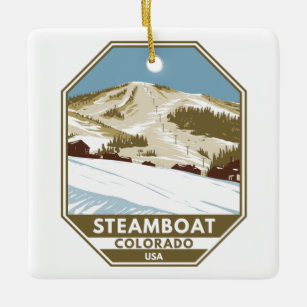 Adorno De Cerámica Área de esquiar Steamboat Ski Winter Colorado
