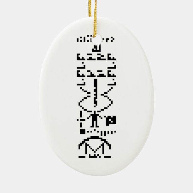 Adorno De Cerámica Arecibo Binary Message 1974 (Atrás)