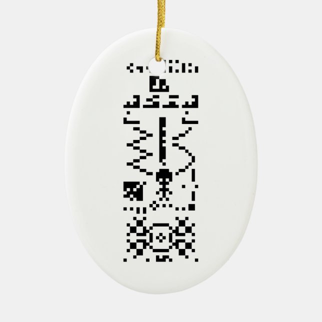 Adorno De Cerámica Arecibo Binary Message Reply (Frente)