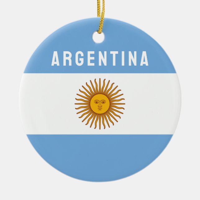Adorno De Cerámica Argentina Bandera Sudamericana Buenos Aires (Frente)