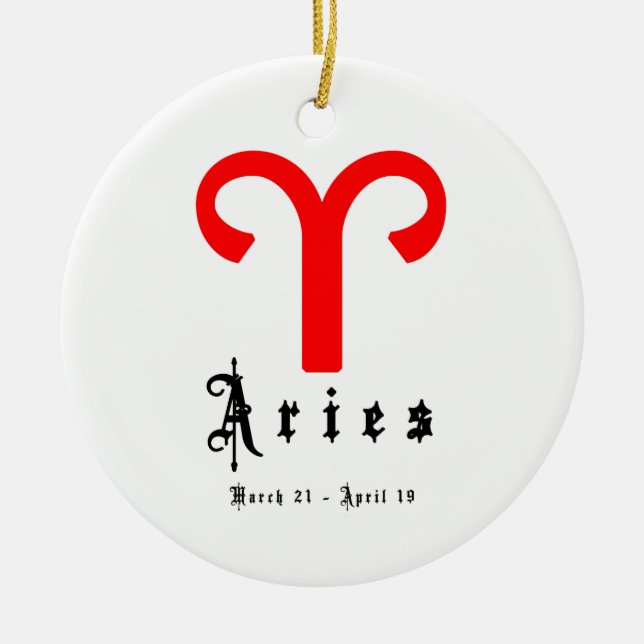Adorno De Cerámica Aries, 21 de marzo a 19 de abril (Frente)