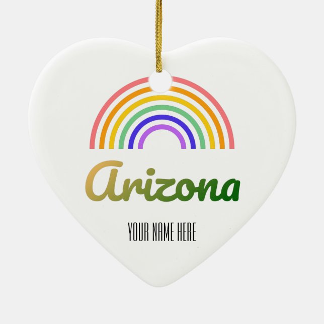 Adorno De Cerámica Arizona - Amo Arizona - Phoenix Arizona (Atrás)