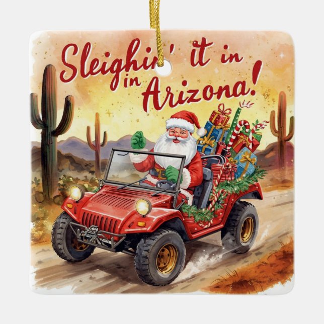 Adorno De Cerámica Arizona Christmas themed  (Anverso)
