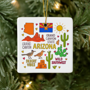 Adorno De Cerámica Arizona Viaje Familiar Personalizado Navidad
