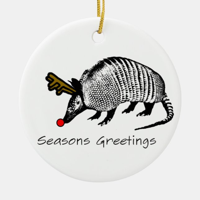 Adorno De Cerámica Armadillo del navidad (Frente)