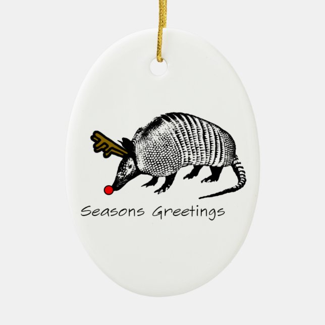 Adorno De Cerámica Armadillo del navidad (Frente)