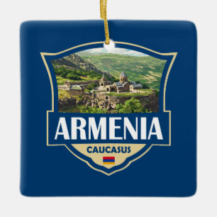 Adorno De Cerámica Armenia Ilustración Insignia Retro