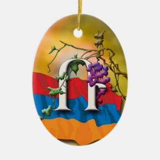 Adorno De Cerámica Armenian Alphabet Initials 'Ra' Ornament