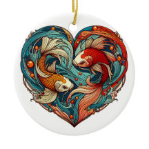 Armonía de Koi: Navidades en forma de corazón