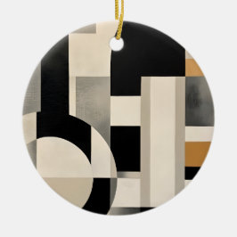 Adorno De Cerámica Armonía en tonos: Composición abstracta en blanco 