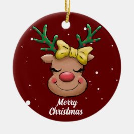 Adorno De Cerámica Aroma de cerámica Cute Merry Christmas Deer