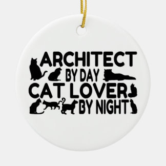Adorno De Cerámica Arquitecto Cat Lover