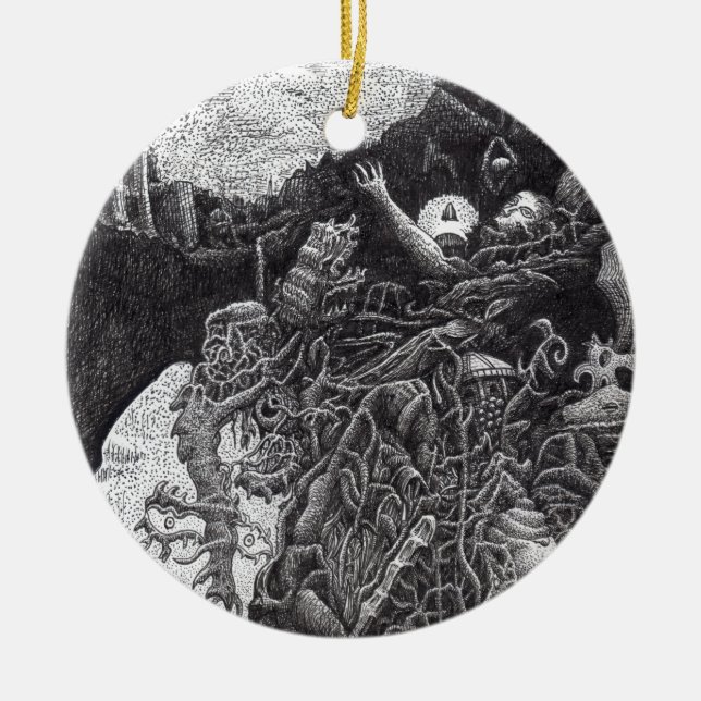 Adorno De Cerámica Arriba y abajo por Brian Benson (Frente)