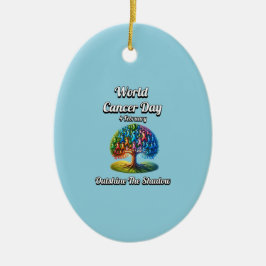 Adorno De Cerámica Arrojar la Sombra. Día Mundial del Cáncer