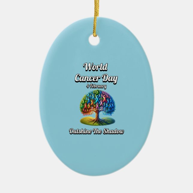 Adorno De Cerámica Arrojar la Sombra. Día Mundial del Cáncer (Frente)