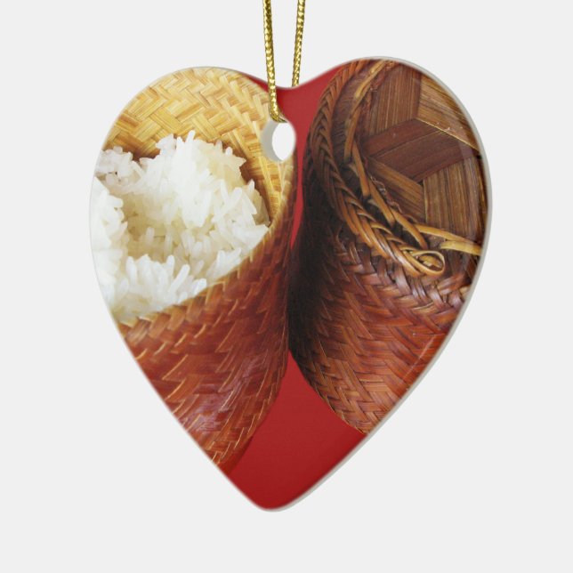 Adorno De Cerámica Arroz pegajoso [Khao Niao] comida tailandesa lao (Izquierda)