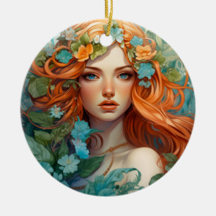 Adorno De Cerámica Art Nouveau Aos sí Fairy