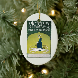 Adorno De Cerámica Art Nouveau vintage, Victoria Fahrad Werke, Rehm