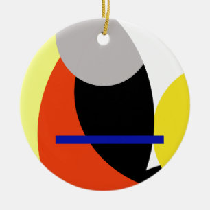Adorno De Cerámica Arte abstracto amarillo rojo azul