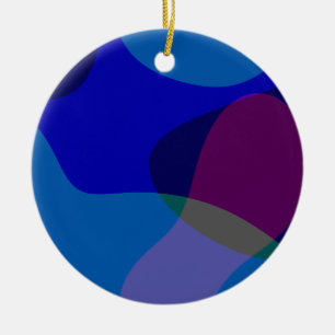 Adorno De Cerámica Arte abstracto azul 1118 - Arte azul y púrpura gro