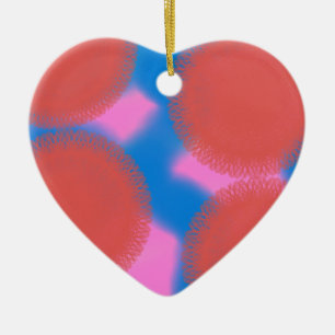 Adorno De Cerámica arte abstracto color rosa y azul 56789