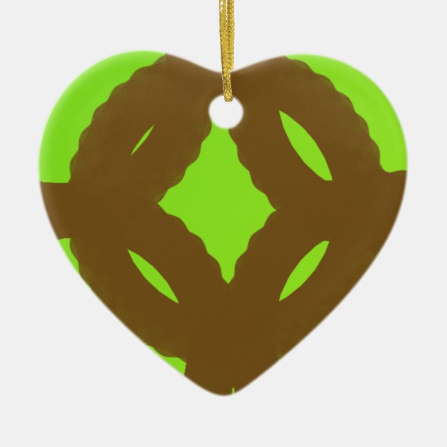 Adorno De Cerámica arte abstracto de la eternidad verde (Frente)