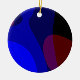 Adorno De Cerámica Arte abstracto rojo y azul 601