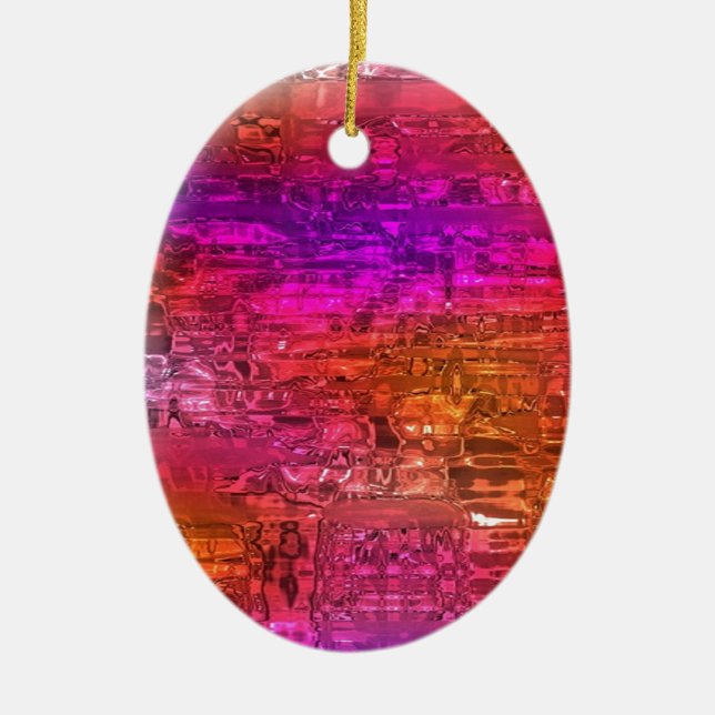 Adorno De Cerámica Arte abstracto, rosa Naranja púrpura (Frente)