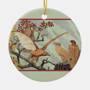 Adorno De Cerámica Arte Antiguo Art Nouveau Águila Verde Salvia Arte
