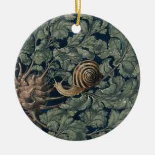 Adorno De Cerámica Arte Antiguo Botánico Art Nouveau Caracol Antiguo
