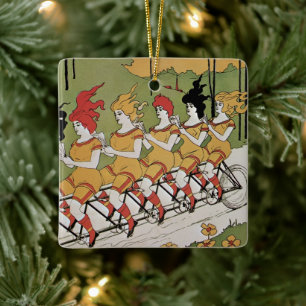 Adorno De Cerámica Arte antiguo modernista, Bicicleta tándem rodamien