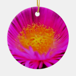 Adorno De Cerámica Arte artístico de flores de aster rosa magenta