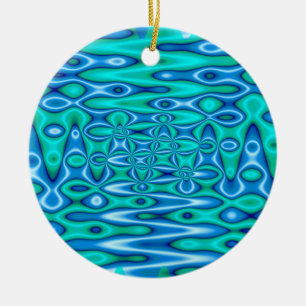 Adorno De Cerámica arte bonito de las azules turquesas