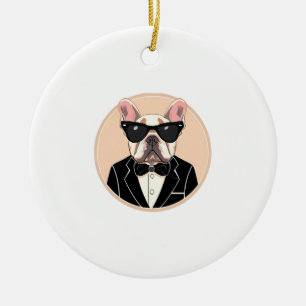 Adorno De Cerámica Arte Bulldog francés