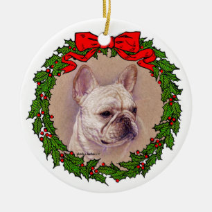 Adorno De Cerámica Arte Bulldog francés de Glenda S. Harlan