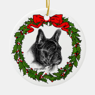 Adorno De Cerámica Arte Bulldog francés de Glenda S. Harlan