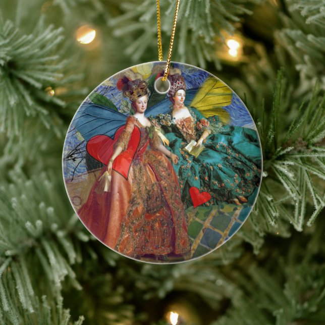 Adorno De Cerámica Arte clásico de dos mujeres (Árbol)