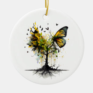 Adorno De Cerámica Arte Creativo de Animales Mariposa