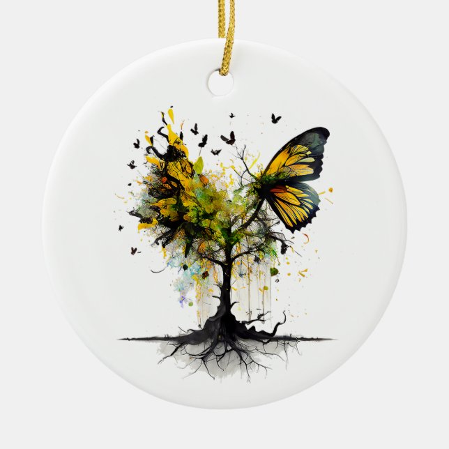 Adorno De Cerámica Arte creativo para animales de mariposa (Frente)