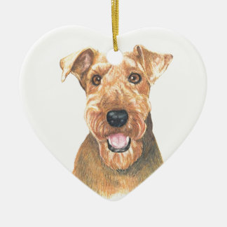Adorno De Cerámica Arte de Airedale Terrier
