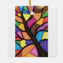 Arte de árbol de vidrio teñido