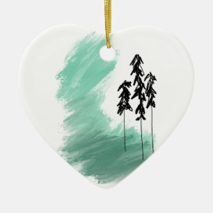 Adorno De Cerámica arte de árbol verde escandinavo simple moderno men