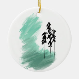 Adorno De Cerámica arte de árbol verde escandinavo simple moderno men