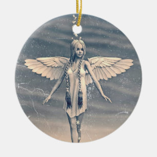 Adorno De Cerámica Arte de arcoíris del ángel de la guarda vintage
