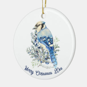 Adorno De Cerámica Arte de campo de Arándanos Pájaro Azulejo Azul Acu