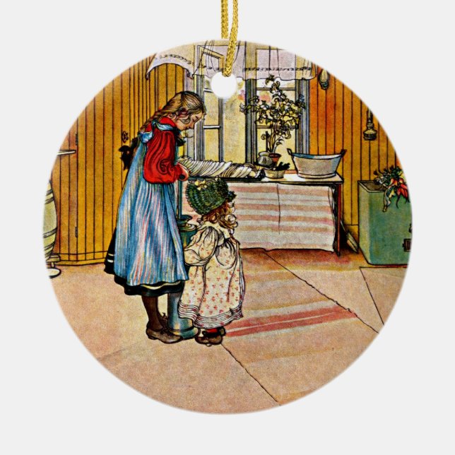 Adorno De Cerámica Arte de Carl Larsson: La cocina (Frente)