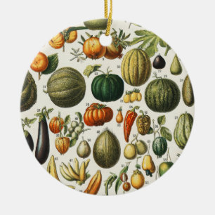 Adorno De Cerámica Arte de cartel vintage de frutas botánicas frances