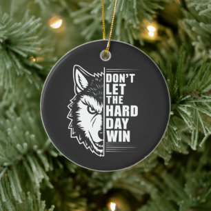 Adorno De Cerámica Arte de cita de lobo No Dejes que el Día Difícil G