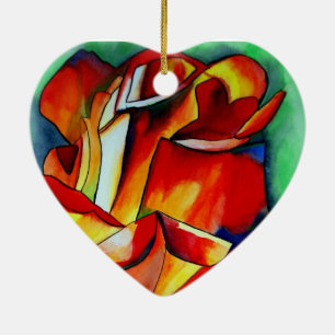 Adorno De Cerámica Arte de color rosa de Red France Libre