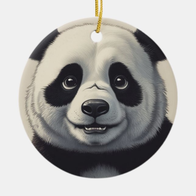 Adorno De Cerámica Arte de dibujo Personalizado Panda (Frente)